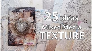 25 NEW ideas All about TEXTURE ♡ Mixed Media Art Tutorial ♡ Maremis Small Art ♡ [upl. by Shaddock25]