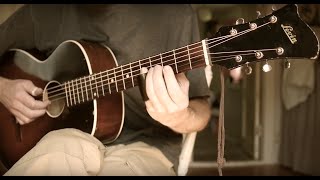 OPEN G SLIDE BLUES on a 1948 Levin Parlor Guitar [upl. by Alwitt]