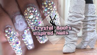 Acrylic Nails Tutorial  How To Encapsulated Nails with Nail Forms  Extreme Bling Nails [upl. by Lundquist208]