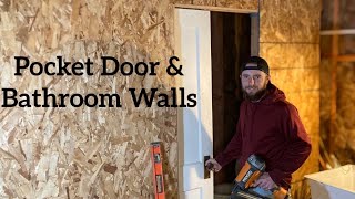 Pooper Walls Are Done  Pocket Door Install  Millennial Couple Builds Mountain Homestead [upl. by Nnylatsyrk]