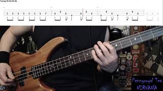 Pennyroyal Tea by Nirvana  Bass Cover with Tabs PlayAlong [upl. by Sirrad]