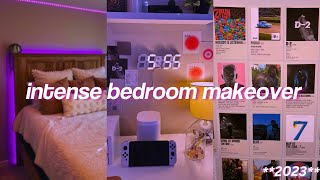 extreme bedroom MAKEOVER  tour new bed decor LOTS of unboxing  more 2023 [upl. by Xila518]