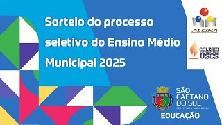 Transmissão do Sorteio Público Eletrônico  Ensino Médio 2025 [upl. by Acinahs]