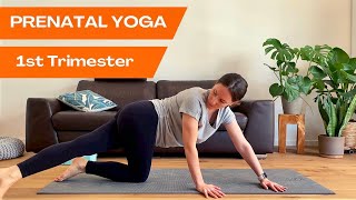 PRENATAL YOGA  Morning Yoga Stretch 1st trimester good for beginners  14min [upl. by Dunkin]