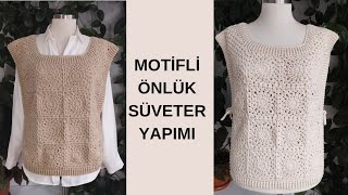 ADA MASALI MOTİFİ  ÖNLÜK SÜVETER İÇİN HAZIRLIK  CROCHET VEST  Önlük Süveter Yapımı [upl. by Yoral]