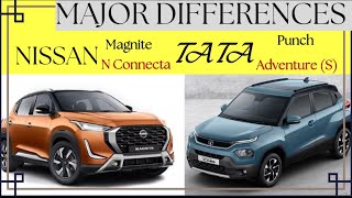 Nissan Magnite N Connecta vs TATA Punch Adventure S  Major Differences [upl. by Aneelas]