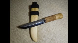 Рукоять ножа из бересты Knife handle made of birch bark [upl. by Shalne]