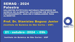 SOLVENTES EUTÉTICOS NATURAIS PROFUNDOS EM QUÍMICA DE ALIMENTOS APLICAÇÕES [upl. by Ellehctim]