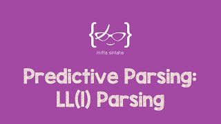 Predictive Parsing LL1 Parsing [upl. by Herwig]