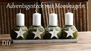 DIY  schlichtes Adventsgesteck mit Mooskugeln  Weihnachtsdeko  Just Deko [upl. by Eiramrebma]