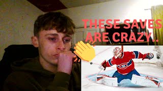 British Soccer fan reacts to Ice Hockey  Best Saves in NHL History [upl. by Lien317]