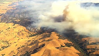 Massive brush fire burns in Santa Clara County [upl. by Efron]