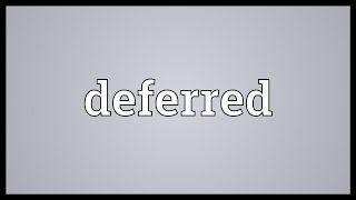 Deferred Meaning [upl. by Claudell177]