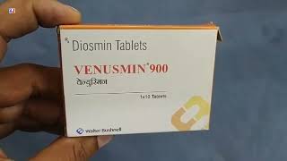 VENUSMIN 900 Tablet  VENUSMIN Tablets  Diosmin Tablets  VENUSMIN 900mg Tablet Uses Side effects [upl. by Sualocin]