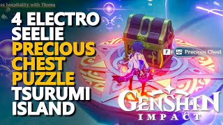 Tsurumi island 4 Electro Seelie Precious Chest Puzzle Genshin Impact [upl. by Pritchard362]