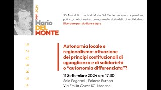 Autonomia locale e regionalismo attuazione dei principi constituzionali di uguaglianza e di soli [upl. by Yasibit]