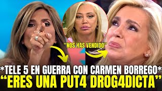 🚨¡DURAS IMÁGENES TELE5 HUMILLA Y EMPUJA A CARMEN BORREGO EN SU PEOR MOMENTO NUEVAMENTE AL ALCOHOL [upl. by Inar468]