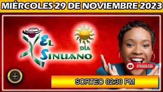 Resultado de EL SINUANO DIA del MIÉRCOLES 29 de noviembre 2023 chance sinuanodía [upl. by Anilram]