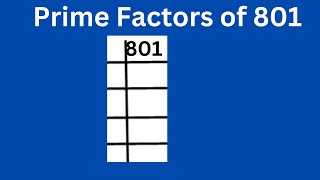 Prime factors of 801 [upl. by Avrenim]