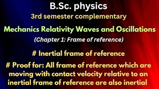 Inertial frame of reference The frame moving with contact velocity is inertial frame [upl. by Ymme]