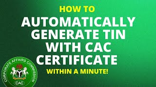 How to Automatically Generate TIN with CAC certificate TIN Certificate online [upl. by Ardnuahc203]