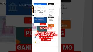 POEA HIRINGWORK ABROADtaiwan japan POEAHIRING [upl. by Jezreel]