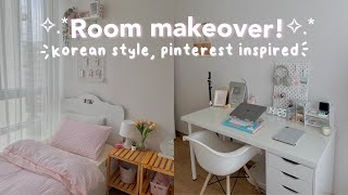 Room makeover 2023🎀  Korean style Pinterest inspired amp soft aesthetic☁️ [upl. by Aiveneg]