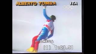 Il Grande Alberto Tomba Olympic Gold Champion Calgary 1988 First Run victory [upl. by Pepito884]