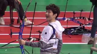 BTOB Changsubs Archery Skills  2018 ISACIdol Star Athletics Championships [upl. by Ynnaffit]