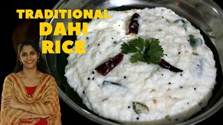 South Indian Traditional Curd Rice Recipe in Hindi  Authentic Dahi Rice  Thair Sadam [upl. by Ruosnam]