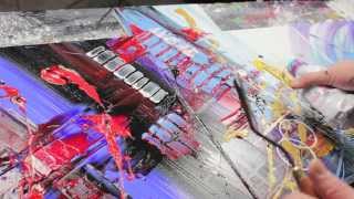 Abstract acrylic painting Demo HD Video  illuminating  by John Beckley [upl. by Anyrtak]