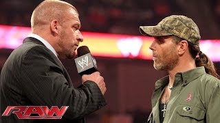 Triple H and Shawn Michaels dont see eyetoeye Raw Oct 21 2013 [upl. by Enelloc]