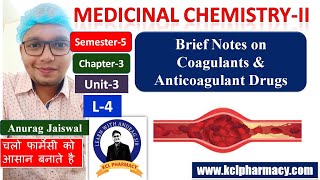 Brief Notes on Anticoagulants  Heparin Caumerin  L4 ch3 Unit3  Medicinal ChemistryIi [upl. by Adelric]