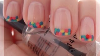 Nail Tutorial Skittels  kolorowy french manicure [upl. by Nezah144]