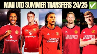 MAN UTD TRANSFER WINDOW 202425🔴✅ ft De Ligt Olise Ugarte Zirkzee mufc viralvideo football [upl. by Waverly599]