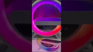 Parlante  Cargador Inalámbrico de Celular Bluetooth  Lampara Led  Reloj Digital  Muestra [upl. by Boycey]