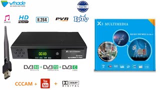 X3 Multimedia Set Top Box DVB S2  T2  C unboxing and quick review [upl. by Akzseinga]