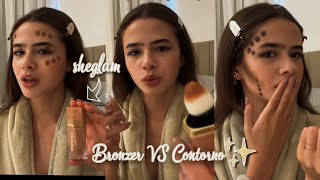 SHEGLAM bronzer VS contorno qual o seu FAVORITO ✨ SHEGLAMSHEGLAMLiquidFam [upl. by Parthinia]