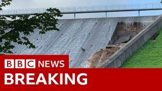 Town evacuated as dam wall collapses  BBC News [upl. by Coriss237]