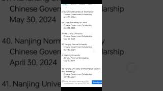 Chinese Government Scholarship 2024  43 Remaining Universities  Deadline April May  Remaining CSC [upl. by Berghoff]