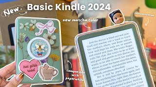 NEW basic kindle 2024 matcha 🍵 aesthetic unboxing 11h gen amp paperwhite comparison customization [upl. by Shetrit293]