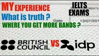 British Council vs IDP IELTS  Higher Bands  Differences  My 3 IELTS exams Experience 75 [upl. by Rothenberg]