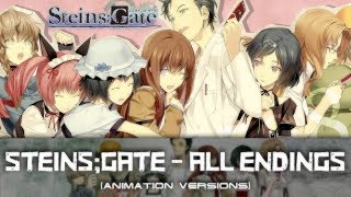 ВРАТА ШТЕЙНА сборник концовок  STEINSGATE ALL ENDINGS русские субтитры 2018 [upl. by Etterrag530]