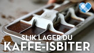 Iskaffe med kaffeisbiter oppskrift  slik lager du det  TINE Kjøkken [upl. by Aidin]