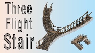 How to Model a 3 Flight STAIRCASE in Revit [upl. by Elbag]