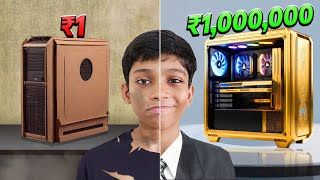 ₹1 VS ₹1000000 GAMING PC SETUPS [upl. by Nashom]