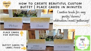 HOW TO DIY Create custom buffet or place cards in minutes from home for your next gatheringevent [upl. by Hogarth]