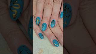 Teal with Isolated Chrome Nail Art nailart teal isolatedchromenails shortgelnails [upl. by Evyn]