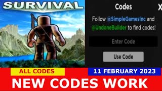 NEW CODES Voting The Survival Game ROBLOX  ALL CODES  FEBRUARY 11 2024 [upl. by Valleau]