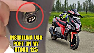 Installation Usb Port on My Ntorq 125🙌🏻  All In one In India 😯 [upl. by Netsriik482]